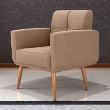Poltrona Decorativa para Sala Lilian Boucle Marrom