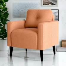 Poltrona Decorativa para Sala Luis Boucle Mostarda