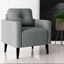 Poltrona Decorativa para Sala Viena Boucle Cinza