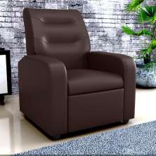 Poltrona Reclinável Decorativa Jersey Sintético Marrom