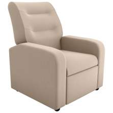 Poltrona Reclinável Decorativa Jersey Veludo Light Bege