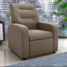 Poltrona Reclinável Decorativa Jersey Veludo Light Cappucino