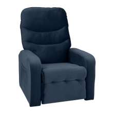 Poltrona Reclinável para Sala Parga Veludo Azul