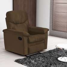 Poltrona Reclinável para Sala de Estar Bonn Veludo Light Cappuccino