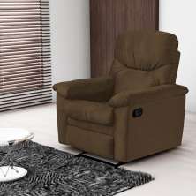 Poltrona Reclinável para Sala de Estar Mel Veludo Light Cappuccino