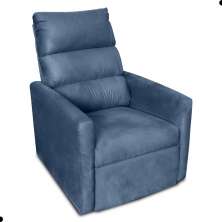 Poltrona do Papai Reclinável Leon Suede Azul