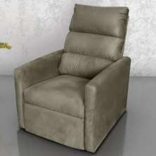 Poltrona do Papai Reclinável Maia Suede Cappuccino