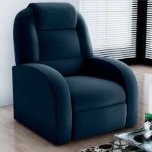 Poltrona para Sala Reclinável Roma Veludo Azul