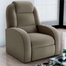 Poltrona para Sala Reclinável Roma Veludo Cappuccino