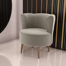 Poltrona para Sala de Recepção Bela Veludo Cappuccino
