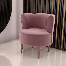 Poltrona para Sala de Recepção Bela Veludo Rose