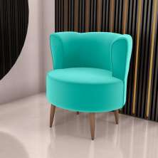 Poltrona para Sala de Recepção Bela Veludo Verde Menta