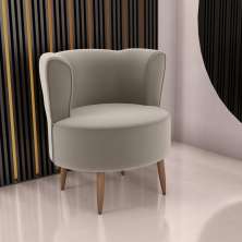 Poltrona para Sala de Recepção Ceará Veludo Cappuccino
