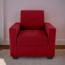 Poltrona para Sala de Recepção Rick Veludo Maserati Vermelho