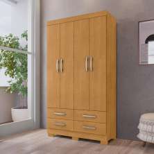 Roupeiro 4 Gavetas e 4 Portas Geleen Naturalle