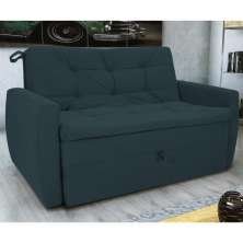 Sofá Cama 2 Lugares Bray Suede Petróleo 