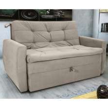 Sofá Cama 2 Lugares Bray Veludo Turkey Cappuccino