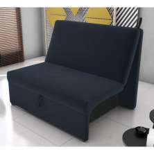 Sofá Cama 2 Lugares Ivan Suede Petróleo 