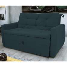 Sofá Cama 2 Lugares Piers Suede Petróleo 