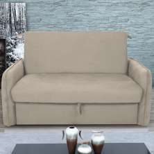 Sofá Cama com Baú 2 Lugares Furbogh Suede Bege