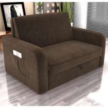 Sofá Cama com Baú 2 Lugares Numey Veludo Marrom