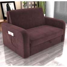Sofá Cama com Baú 2 Lugares Numey Veludo Rosê