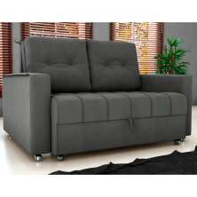 Sofá Cama para Sala de Estar Cross Veludo Maserati Chumbo