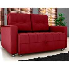 Sofá Cama para Sala de Estar Cross Veludo Maserati Vermelho