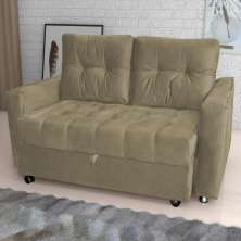Sofá Cama para Sala de Estar Cross Veludo Turkey Cappuccino 