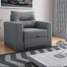 Sofá Cama para Sala de Estar Dublin Suede Cinza