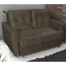 Sofá Cama para Sala de Estar Remy Veludo Marrom