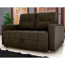 Sofá Cama para Sala de Estar Remy Veludo Maserati Marrom