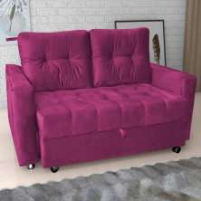 Sofá Cama para Sala de Estar Remy Veludo Turkey Marsala