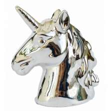 Cofre Busto Unicornio Cromado Pratiado Decoração