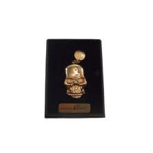 Isqueiro Eletrico Caveira Skull Recarregavel Dourado 8x4x2cm