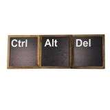 Kit 3 Quadros Decora Parede Madeira Mdf 20x60 Cntrl Alt Del