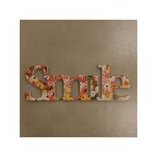 Letreiro Smile Decorativo Para Mesa Cor Cobre 13x35Cm