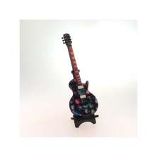 Mini Guitarra Decorativa Caveira Personalizada Madeira 27x8Cm