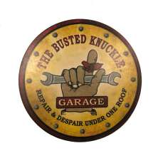 Placa Decorativa MDF 35x35Cm Personalizado The Busted Garage