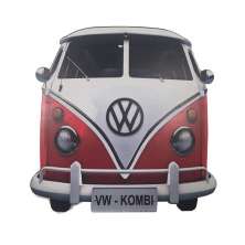 Placa Decorativa MDF30x30x1 Recorte Adesivado Kombi Vermelho