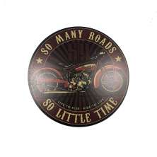 Placa Decorativa Redonda MDF 35x35cm Retro Vintage Many Road