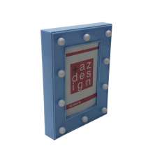 Porta Retrato Decorativo  Camarim Plástico Cor Azul 20x12x4
