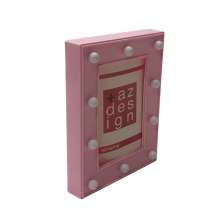 Porta Retrato Decorativo  Camarim Plástico Cor Rosa 20x12x4
