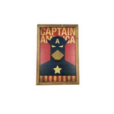 Quadro Decorativa Quarto Sala Capitão América 20x30 Madeira