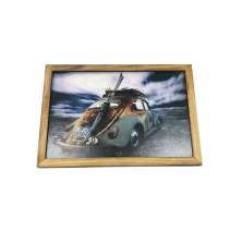 Quadro Decorativa Quarto Sala Carro Fusca 20x30Cm Madeira