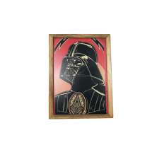 Quadro Decorativa Quarto Sala Darth Vader 20x30Cm Vermelho