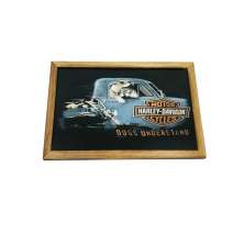 Quadro Decorativa Quarto Sala Harley Davidson Madeira Azul