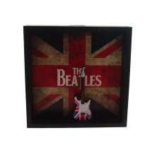 Quadro Decorativo Bandeira Uk 3D c/ Guitarra de Madeira