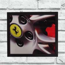 Quadro Decorativo Sala Metal Roda Ferrari Cor Preto 40x50x2
