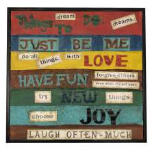 Quadro Metal Efeito Colagem Dreams Preto Quadrado 63x63x2cm